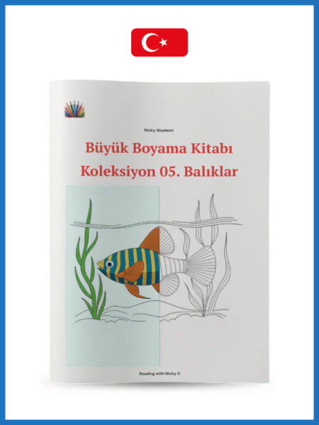 Büyük Boyama Kitabı Seviye 3 Koleksiyon 05: Balıklar (Big Colouring Book. Level 3. Collection 05: Fishes)